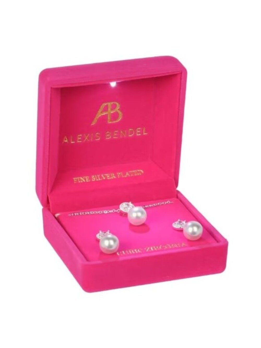 2 Pc Fine Silver Plated Pearl Necklace & Earrings